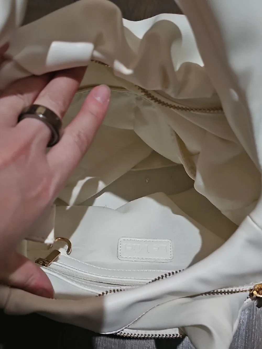 Cream Soft Shoulder Hobo Bag